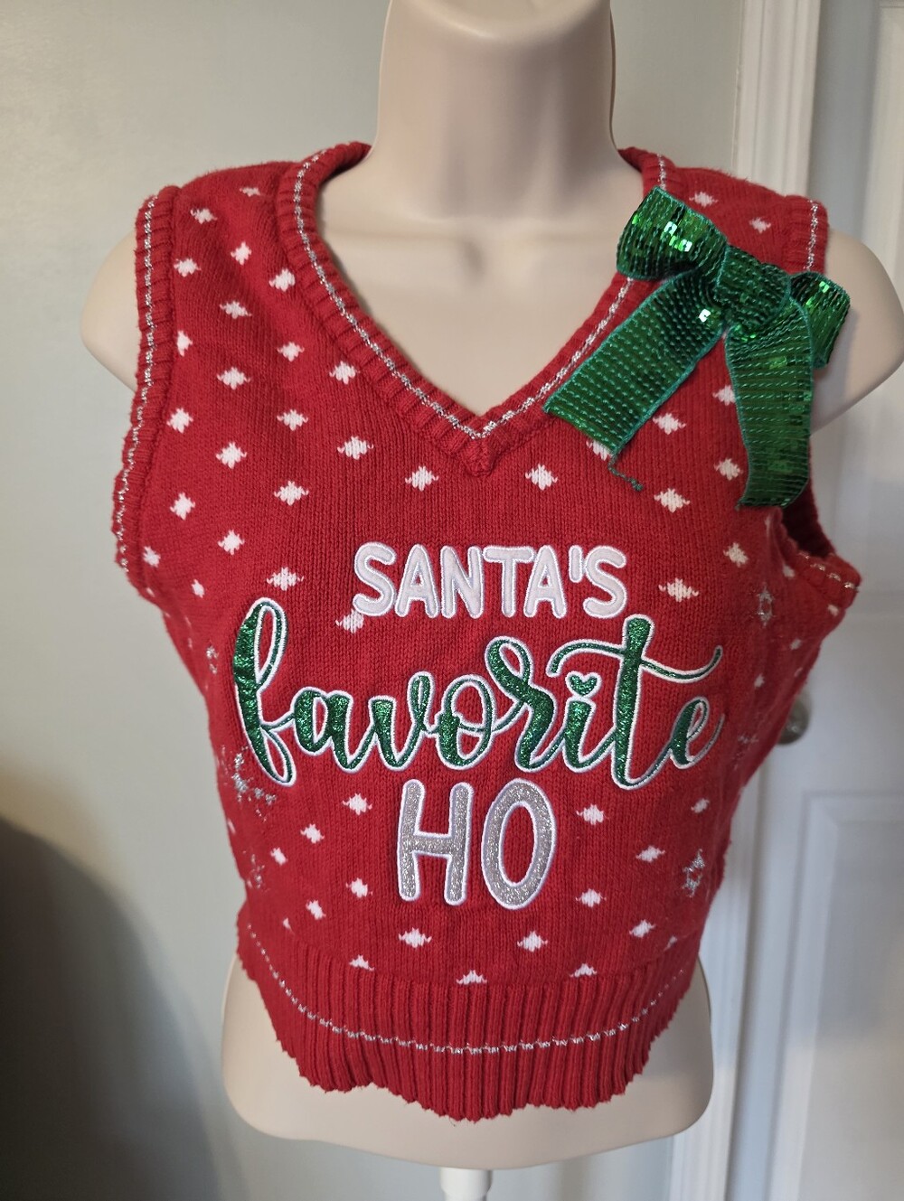 Santa's Favorite Ho Christmas Sweater Vest